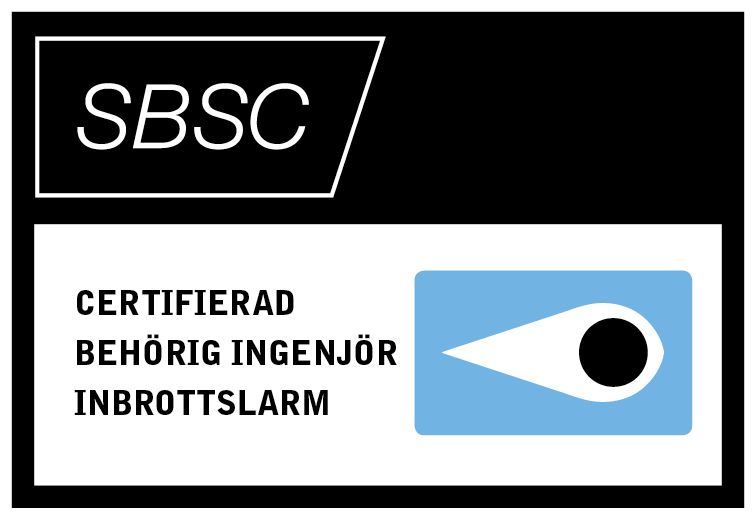 SBSC Certifierad Behörig Ingenjör Inbrottslarm