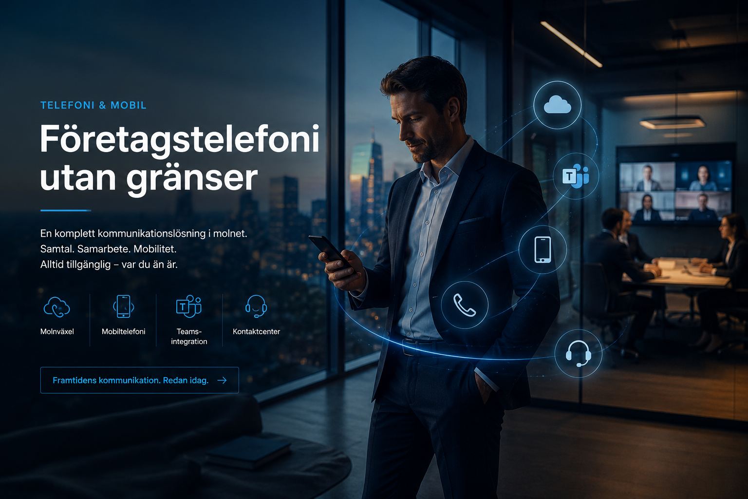 Modern IP-bordstelefon för företagstelefoni